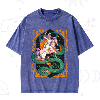 Purplehecate The Lady Knight and the Serpent Washed T-Shirt
