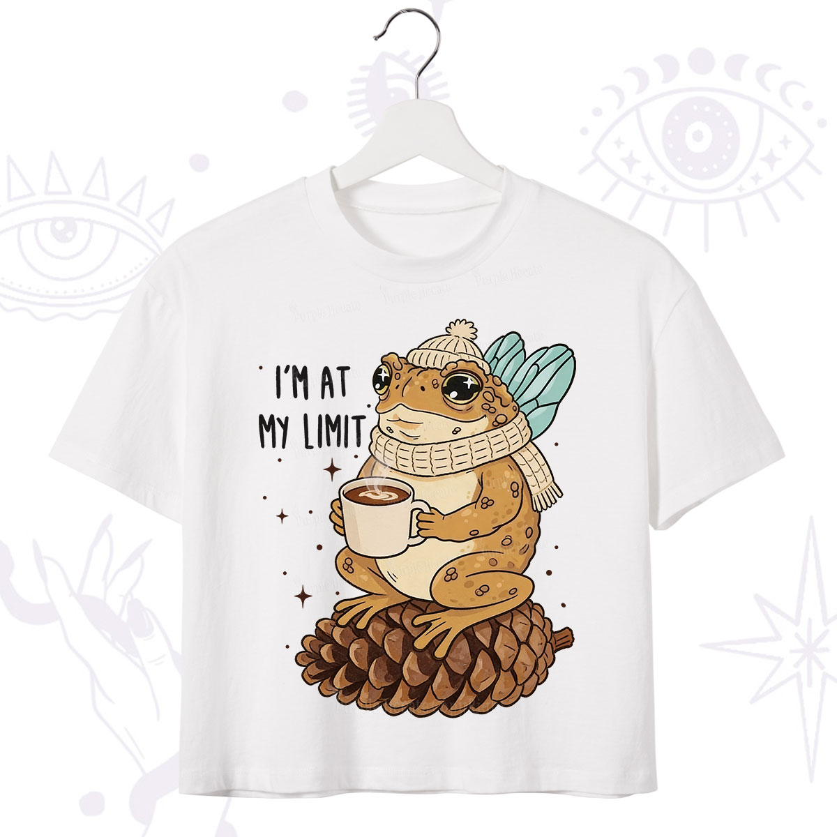 Purplehecate I'm At My Limit Funny Frog Crop T-Shirt