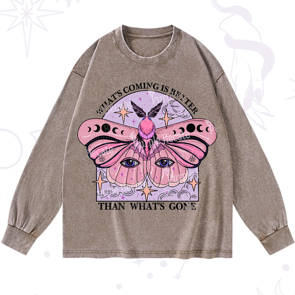 Purplehecate What's Coming Is Better Than What's Gone Washed Long Sleeve Shirt