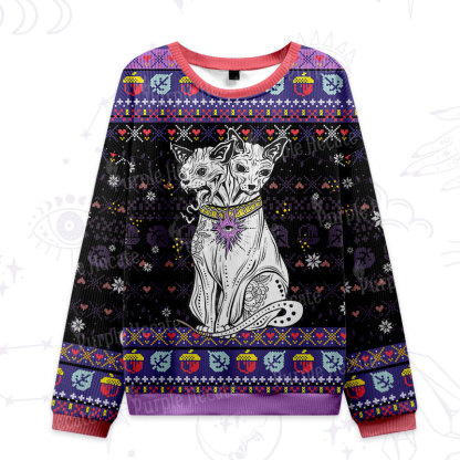 Purplehecate The Cat Goddess Bastet Ugly Christmas Sweatshirts