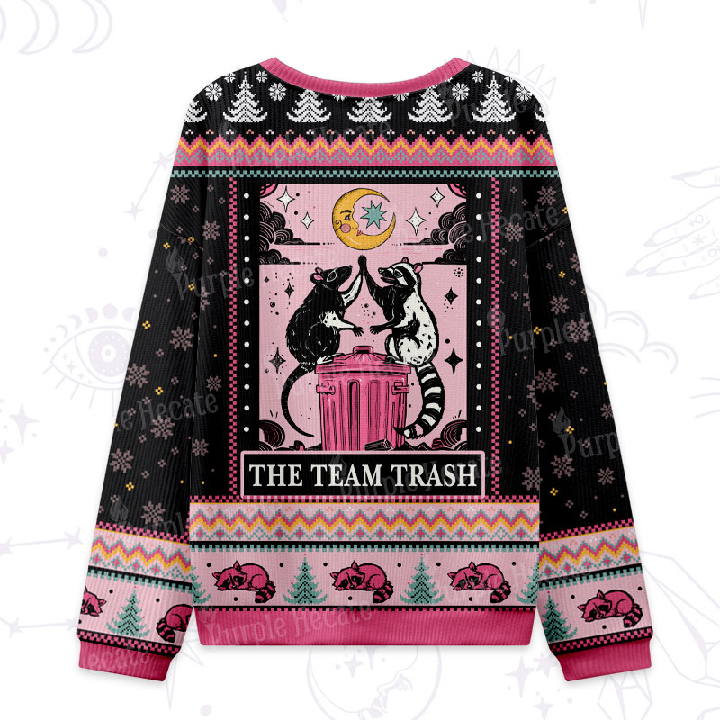 Purplehecate The Team Trash Opossum Ugly Christmas Sweatshirts