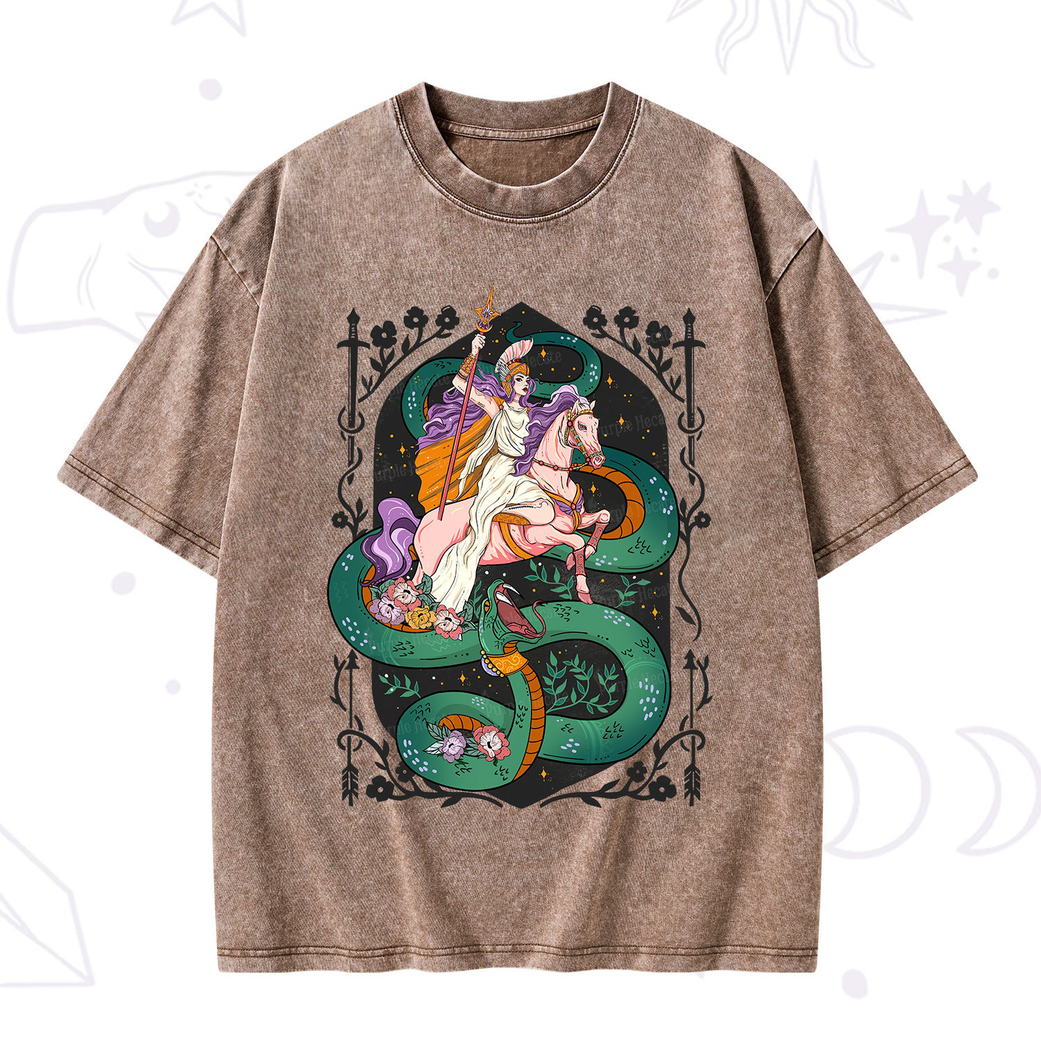 Purplehecate The Lady Knight and the Serpent Washed T-Shirt