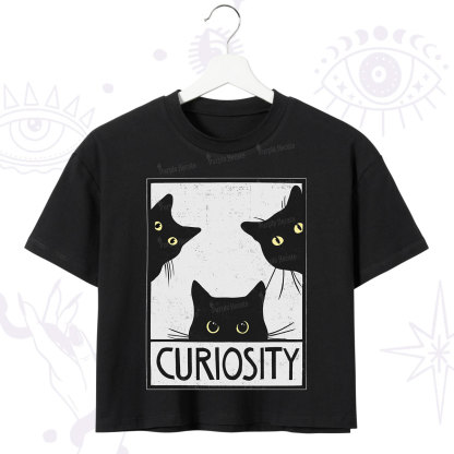 Purplehecate Curiosity Cat Crop T-Shirt