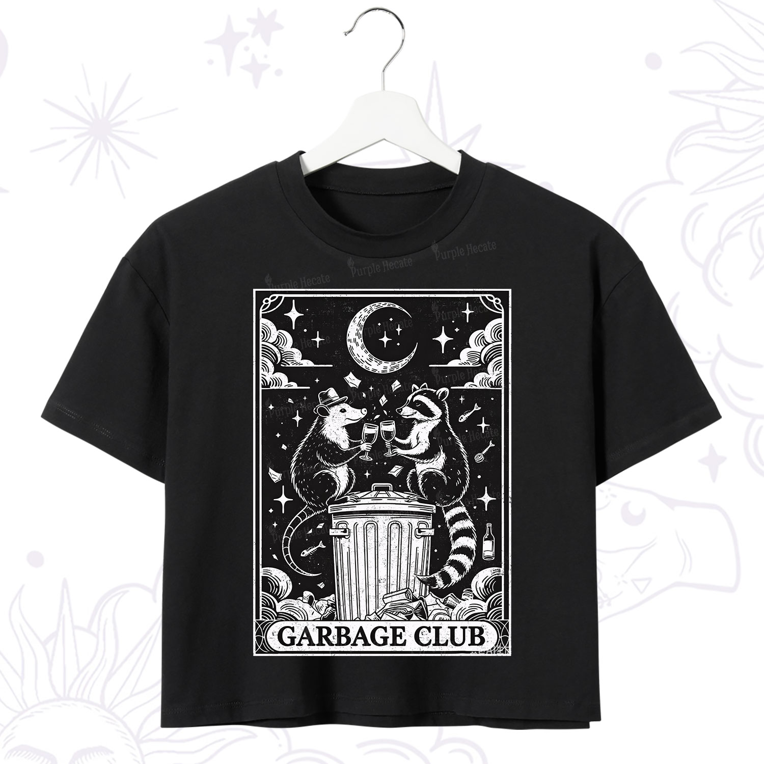 Purplehecate The Garbage Club Tarot Raccoon Party Crop T-Shirt