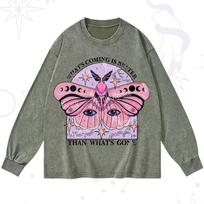 Purplehecate What's Coming Is Better Than What's Gone Washed Long Sleeve Shirt