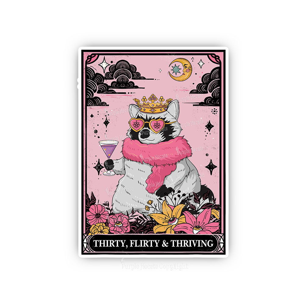 Purplehecate The Thirty Flirty Thriving Oracle Card Sticker