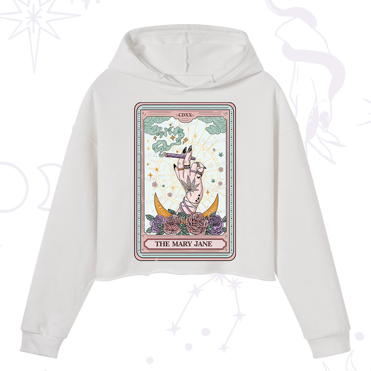 Purplehecate The Mary Jane Tarot Crop Hoodie