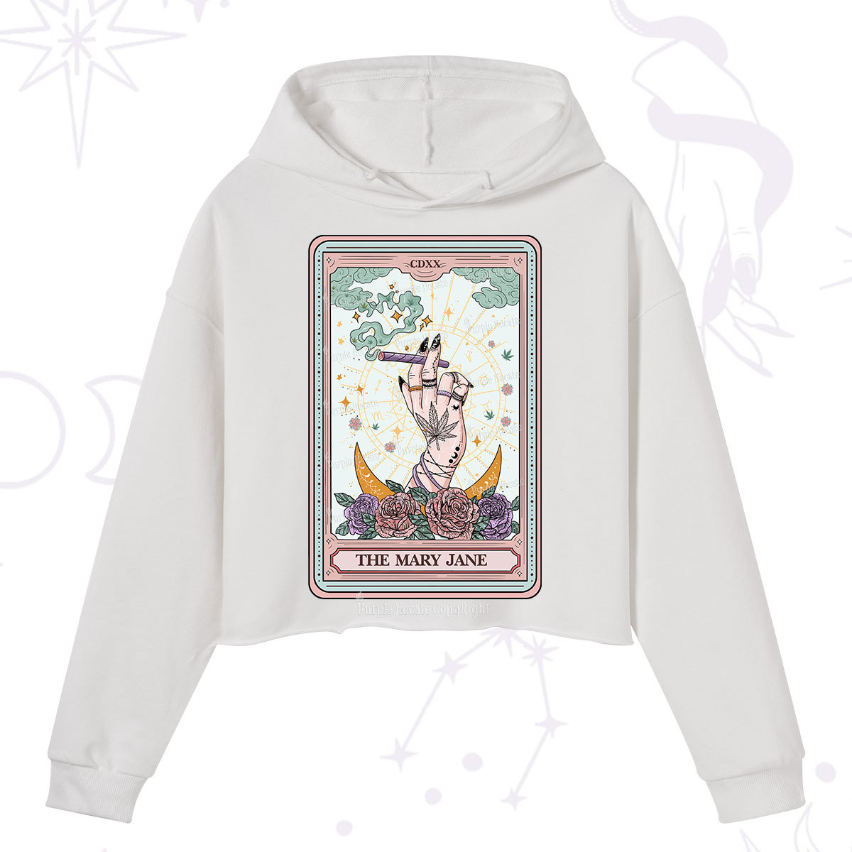 Purplehecate The Mary Jane Tarot Crop Hoodie
