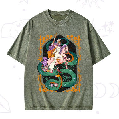 Purplehecate The Lady Knight and the Serpent Washed T-Shirt