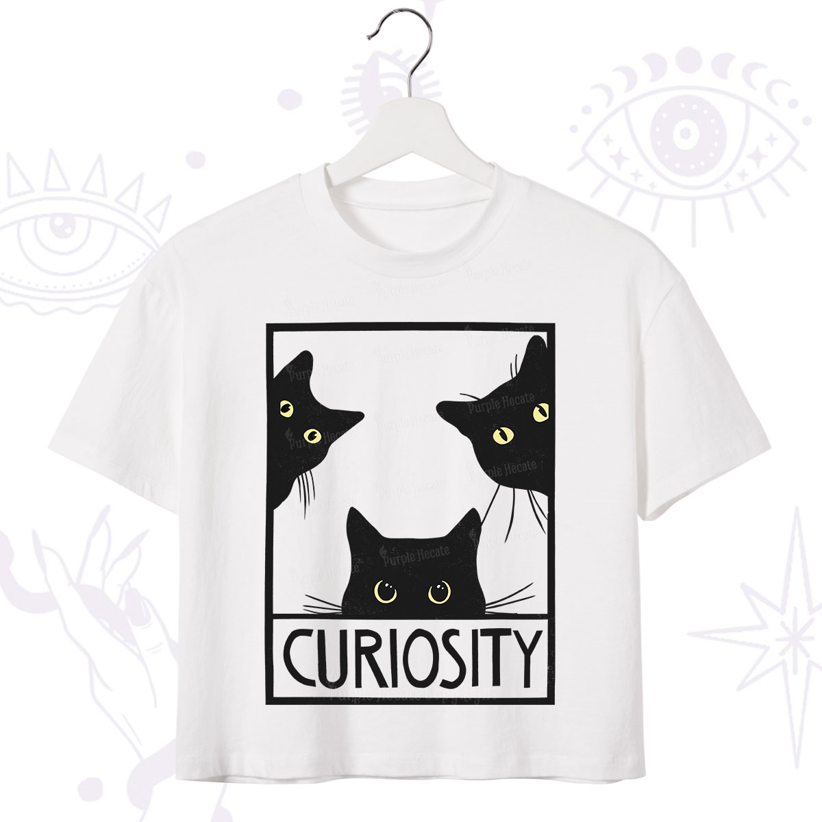 Purplehecate Curiosity Cat Crop T-Shirt