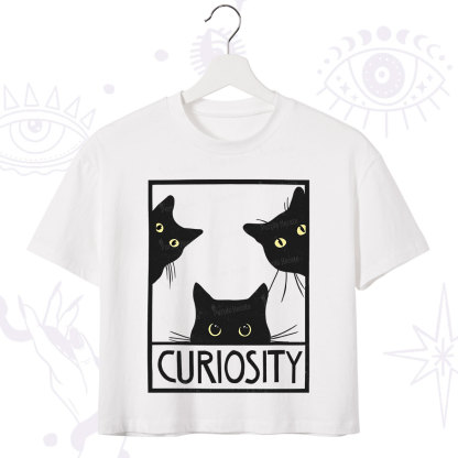 Purplehecate Curiosity Cat Crop T-Shirt