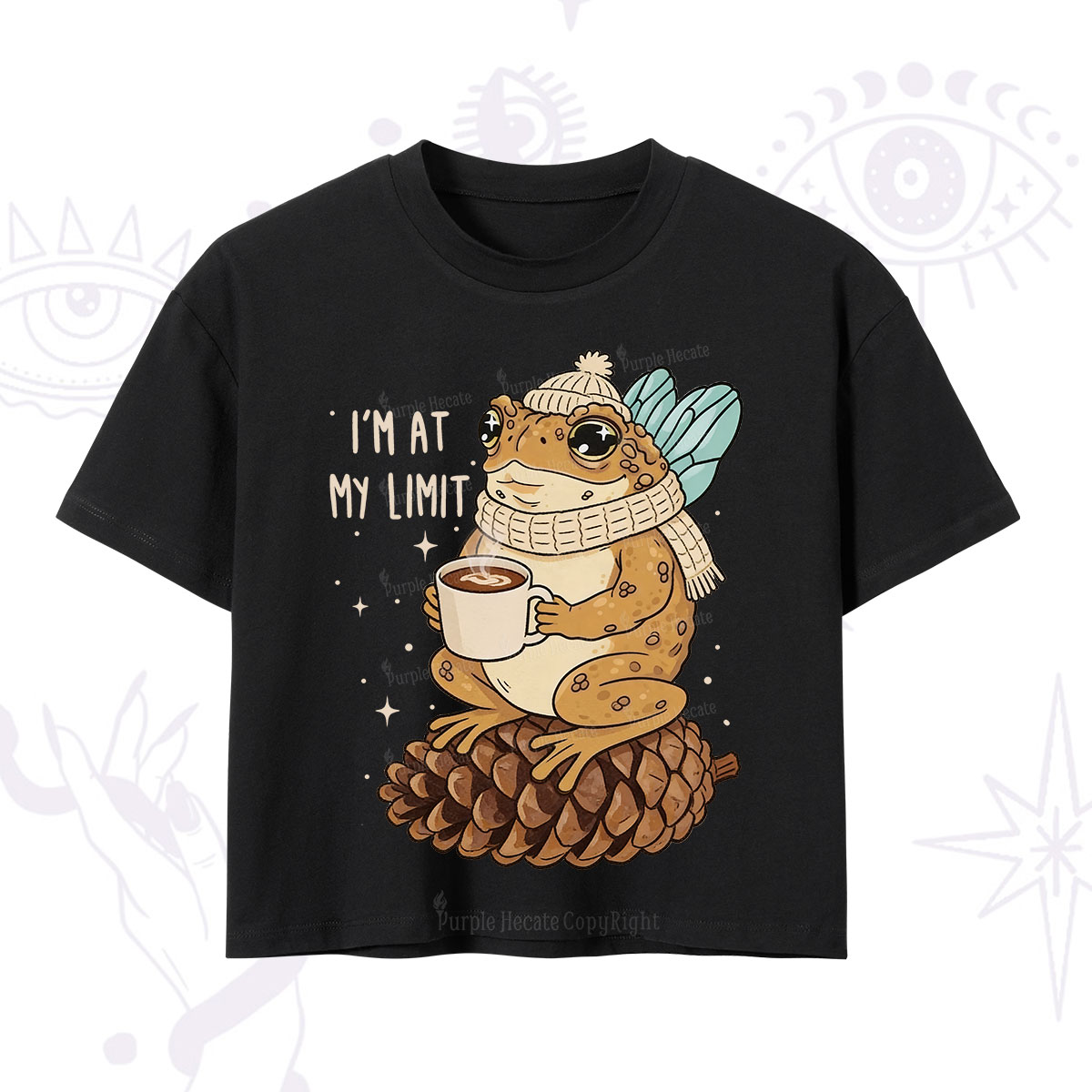 Purplehecate I'm At My Limit Funny Frog Crop T-Shirt