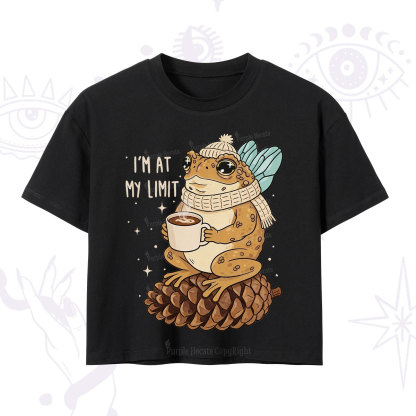 Purplehecate I'm At My Limit Funny Frog Crop T-Shirt