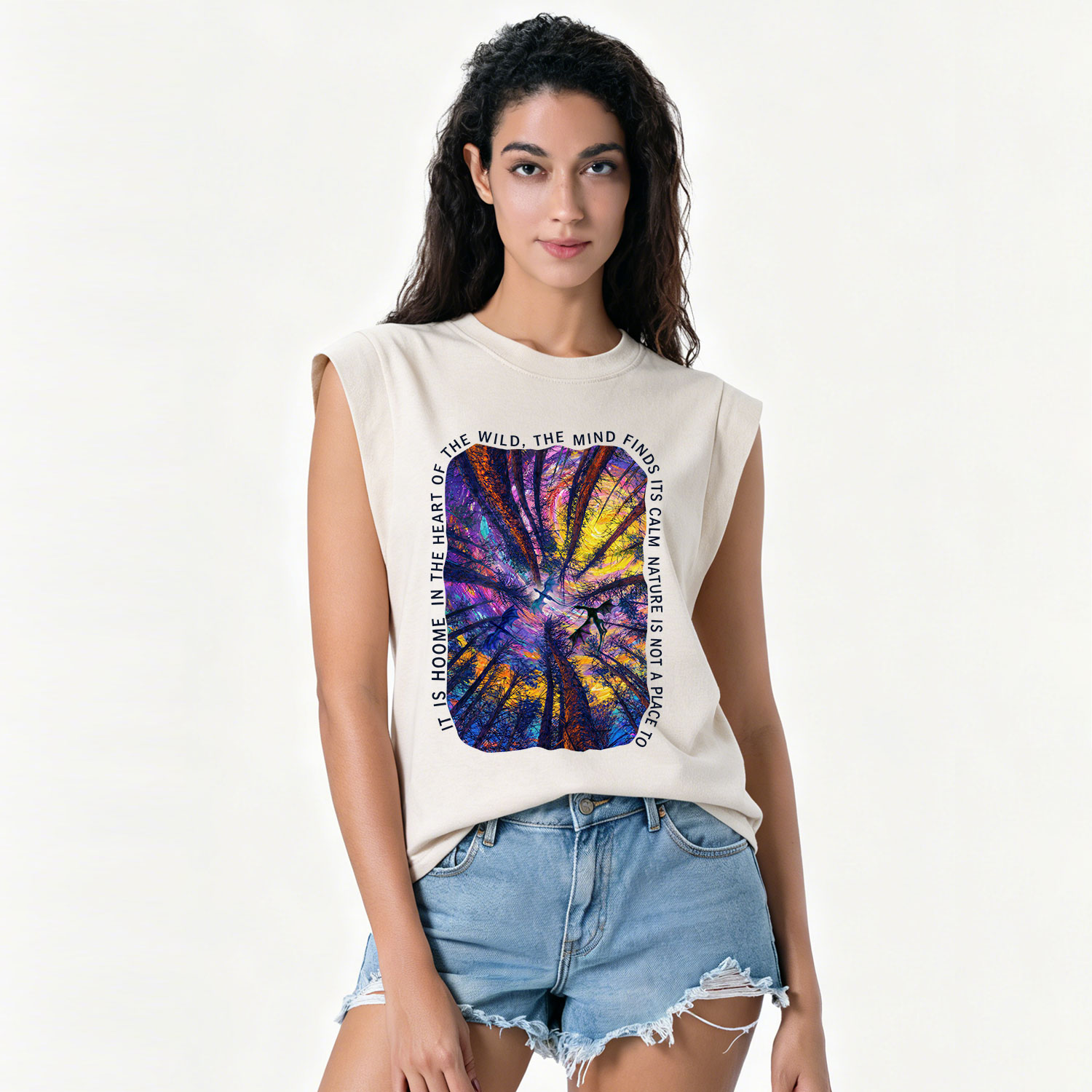 Purplehecate Forest Mindscape Night Sky Vintage Washed Tank