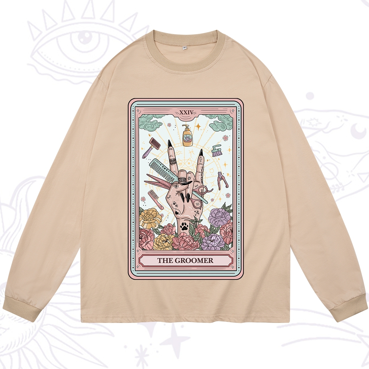 Purplehecate The Pet Groomer Tarot Card Long Sleeve T-Shirt
