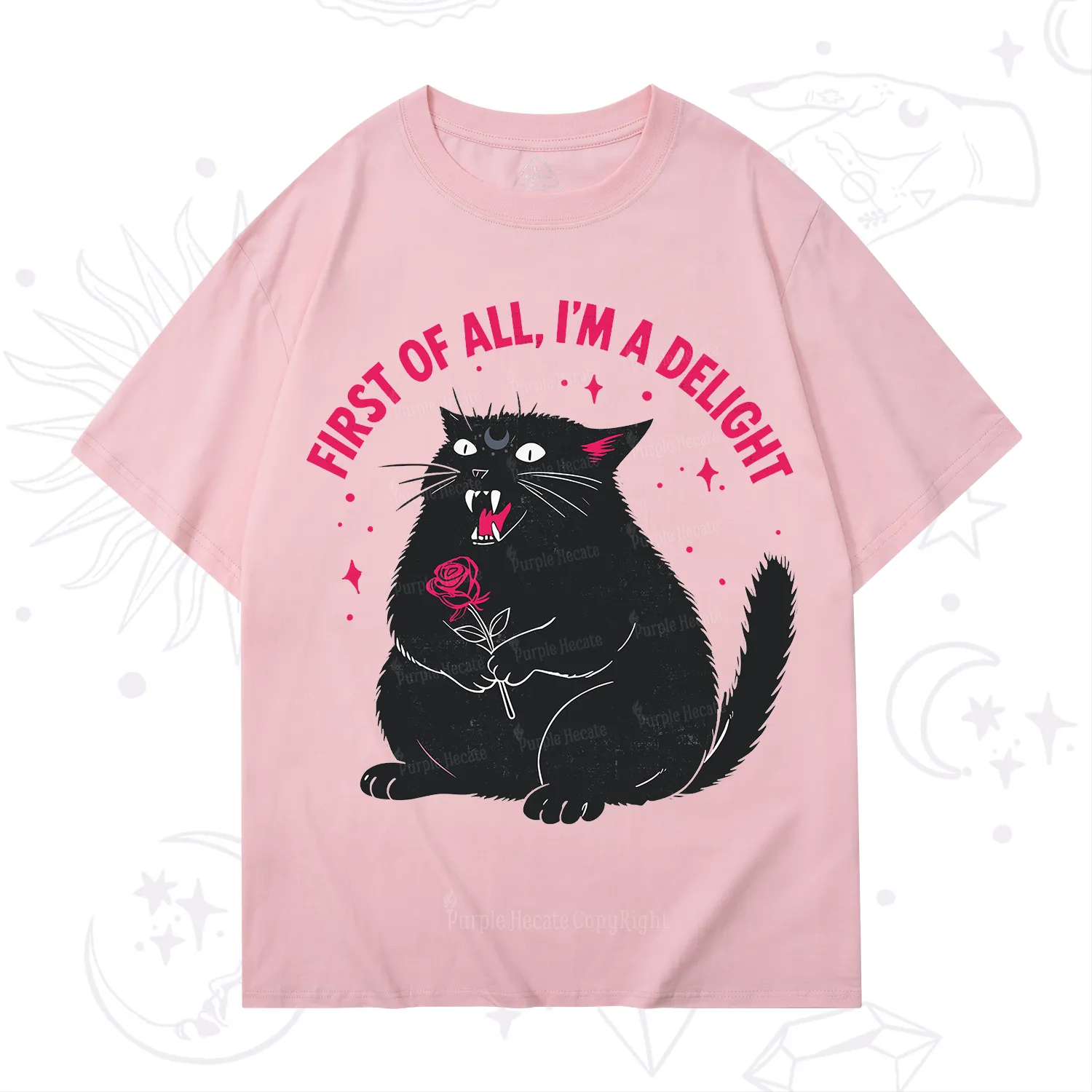 Purplehecate First Of All I'm A Delight Cat T-Shirt