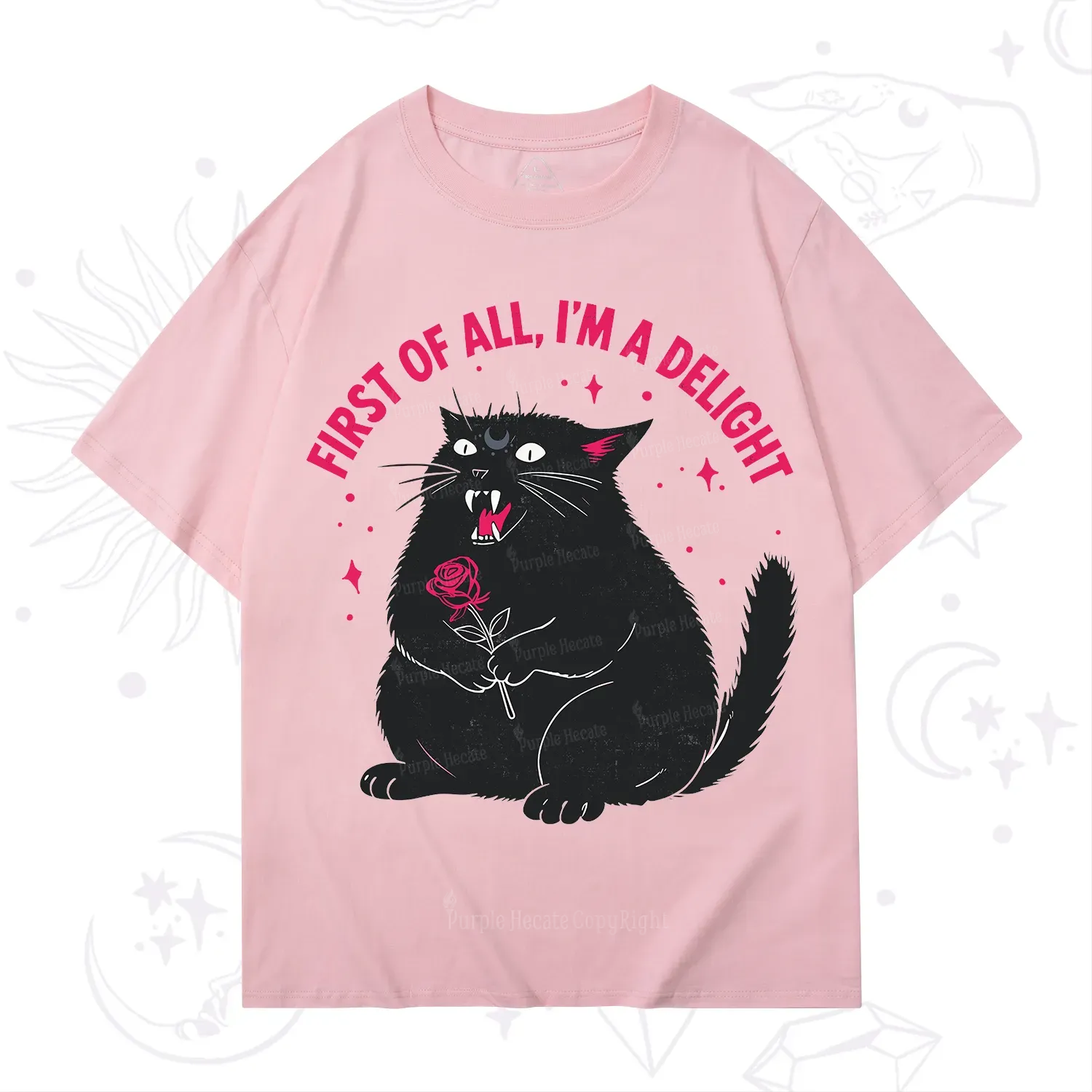 Purplehecate First Of All I'm A Delight Cat T-Shirt
