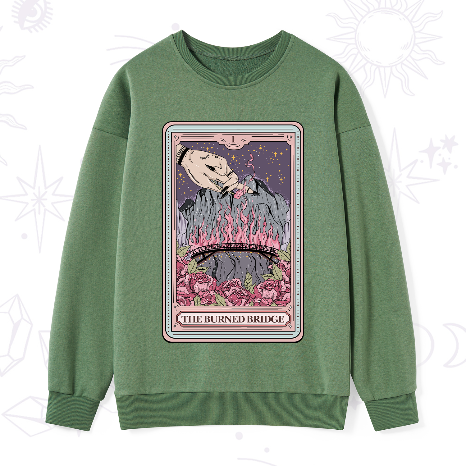 Purplehecate The Burned Bridge Tarot Sweatshirt