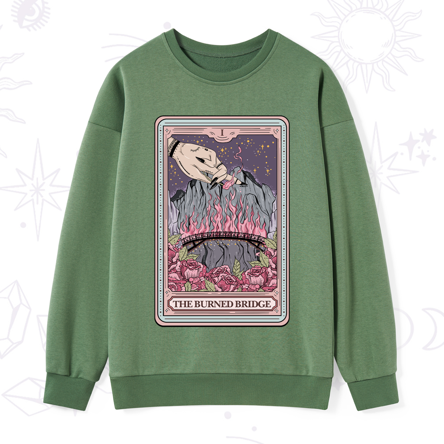 Purplehecate The Burned Bridge Tarot Sweatshirt