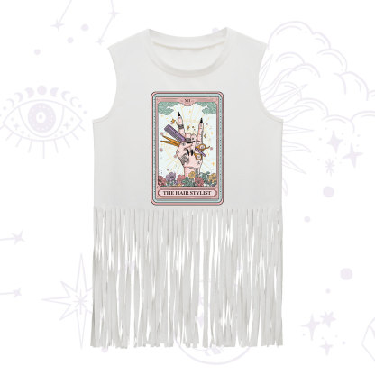 Purplehecate The Hair Stylist Tarot Fringe Tank Top