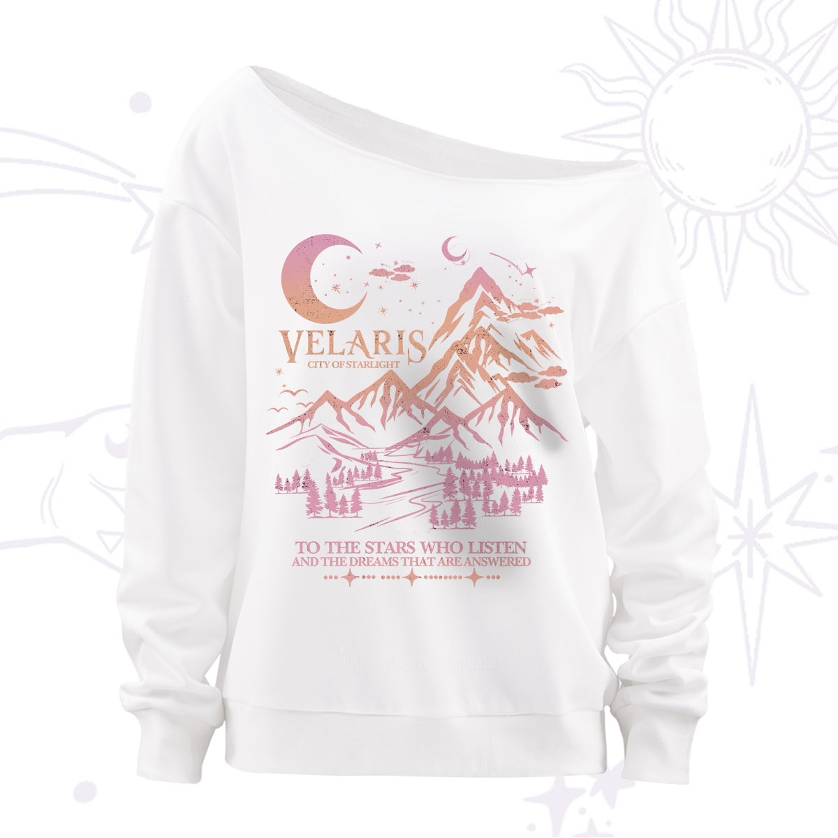 Purplehecate Echoes of the Hidden City Off The Shoulder Sweatshirt