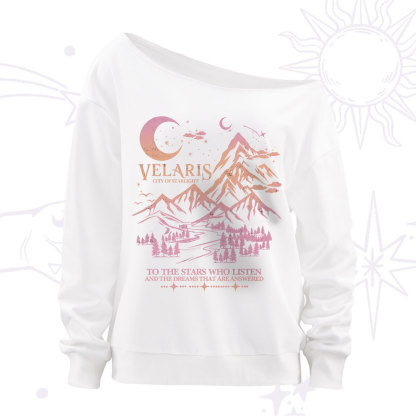 Purplehecate Echoes of the Hidden City Off The Shoulder Sweatshirt
