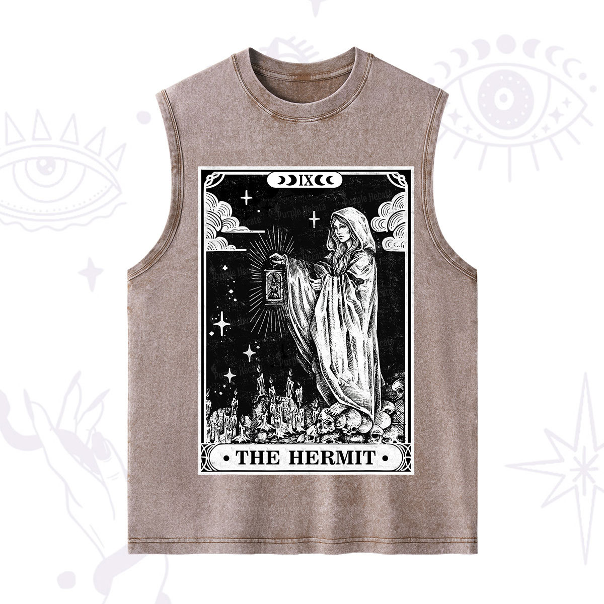 Purplehecate The Hermit Goddess Tarot Card Washed Tank