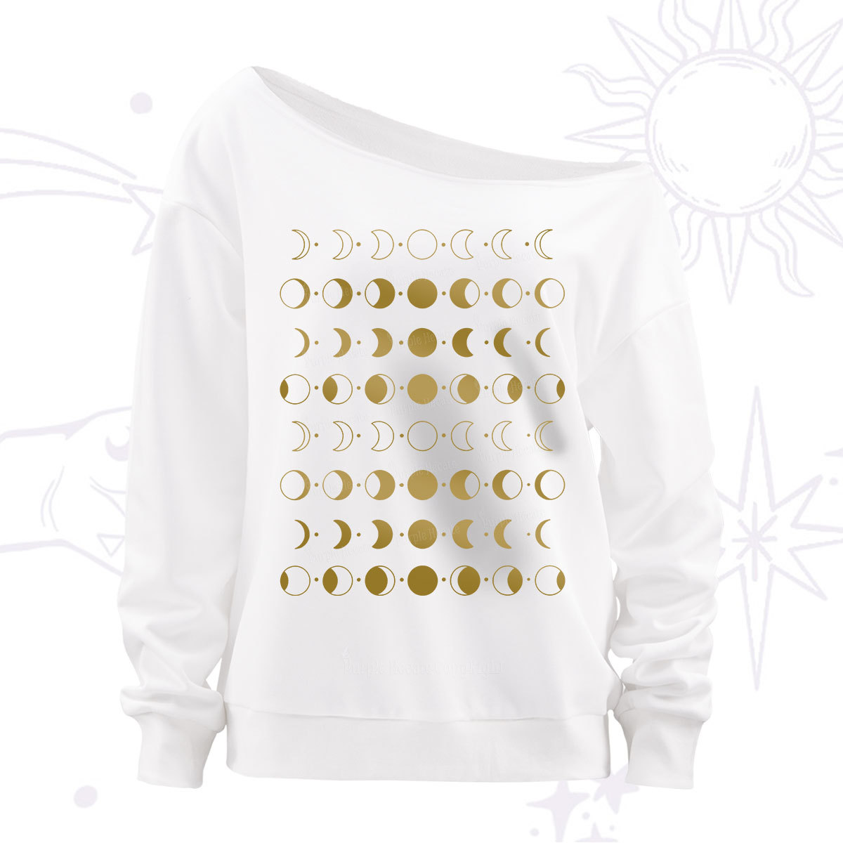 Purplehecate Phases Of Moon Off The Shoulder Sweatshirt