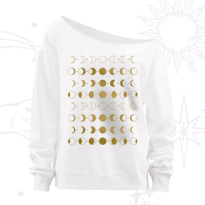 Purplehecate Phases Of Moon Off The Shoulder Sweatshirt