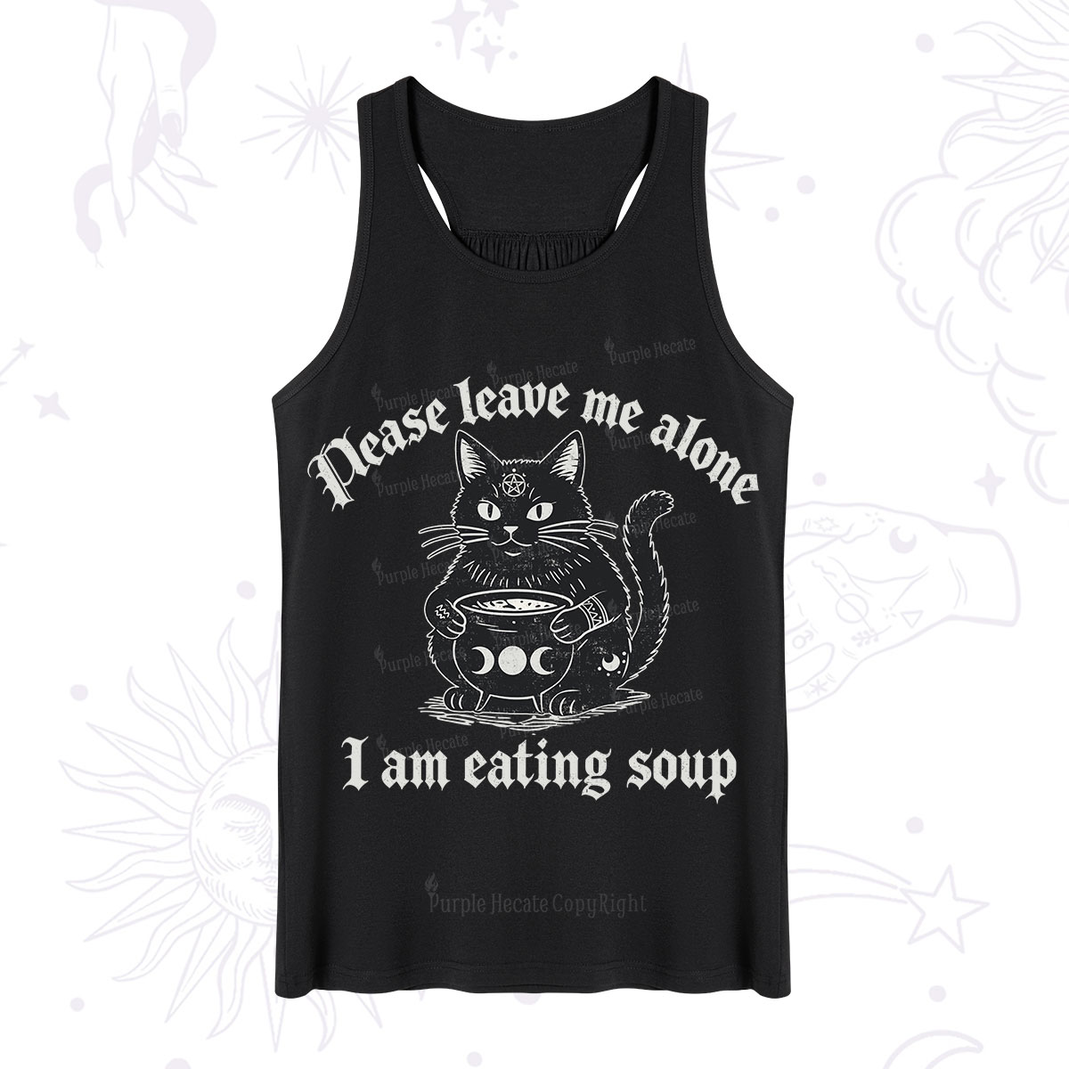 Purplehecate Magic Cat Eating Soup Tank