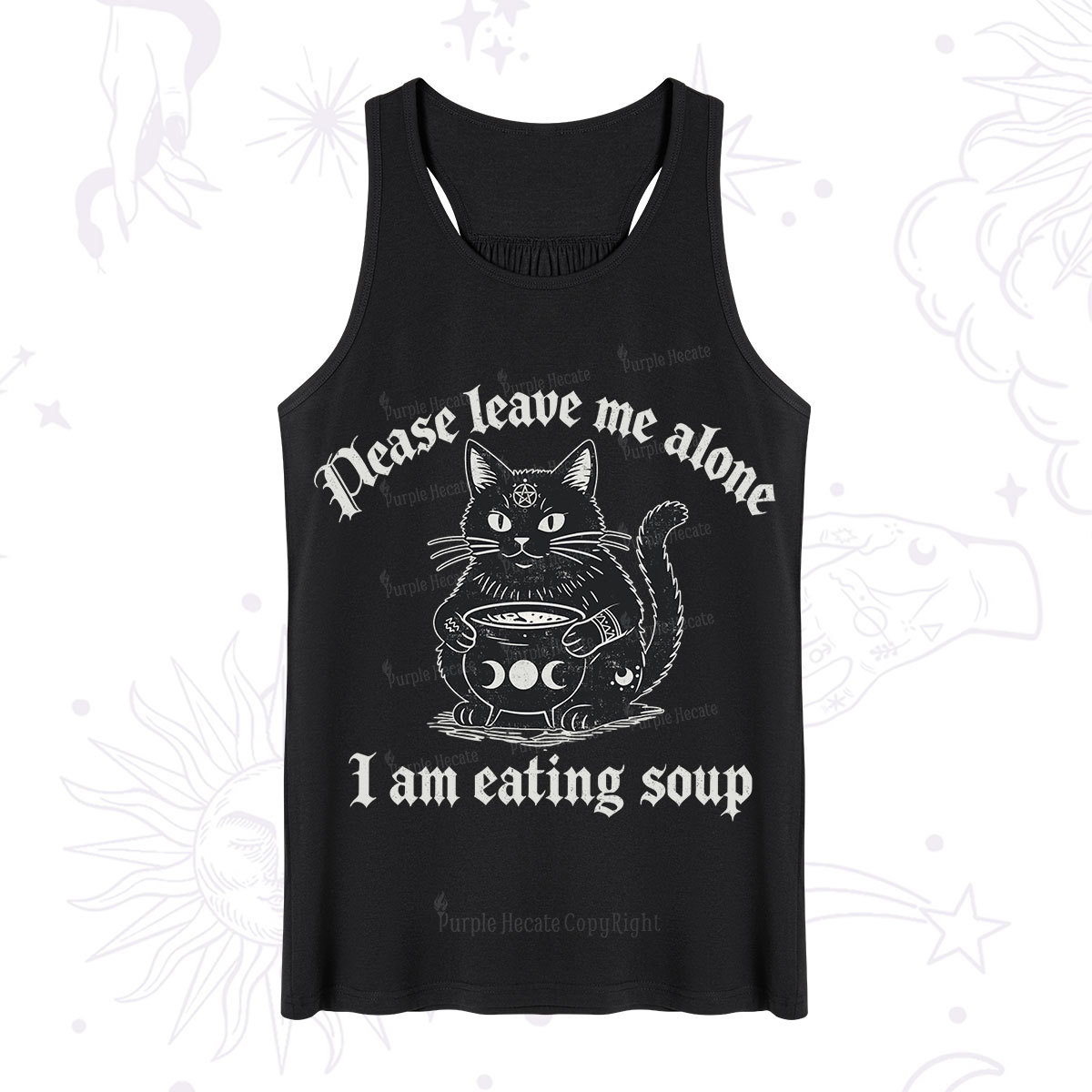 Purplehecate Magic Cat Eating Soup Tank