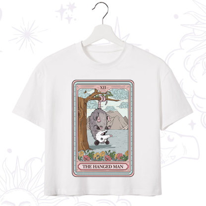 Purplehecate The Hanged Man Tarot Opossum Crop T-Shirt