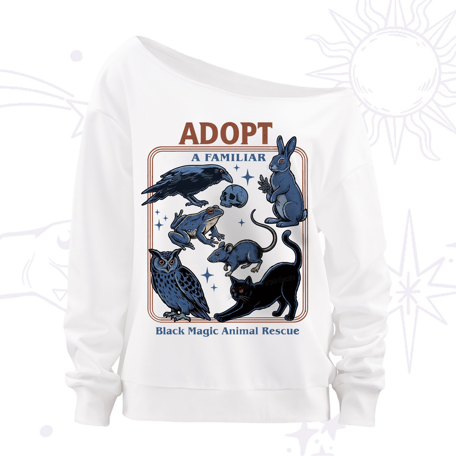 Purplehecate Adopt a Familiar Off The Shoulder Sweatshirt