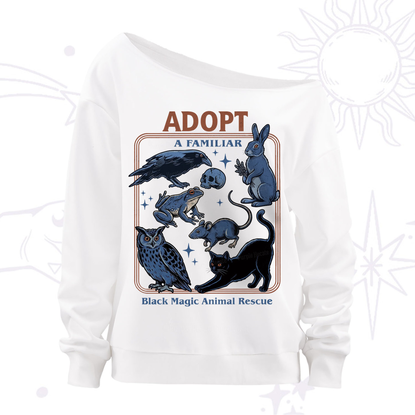 Purplehecate Adopt a Familiar Off The Shoulder Sweatshirt