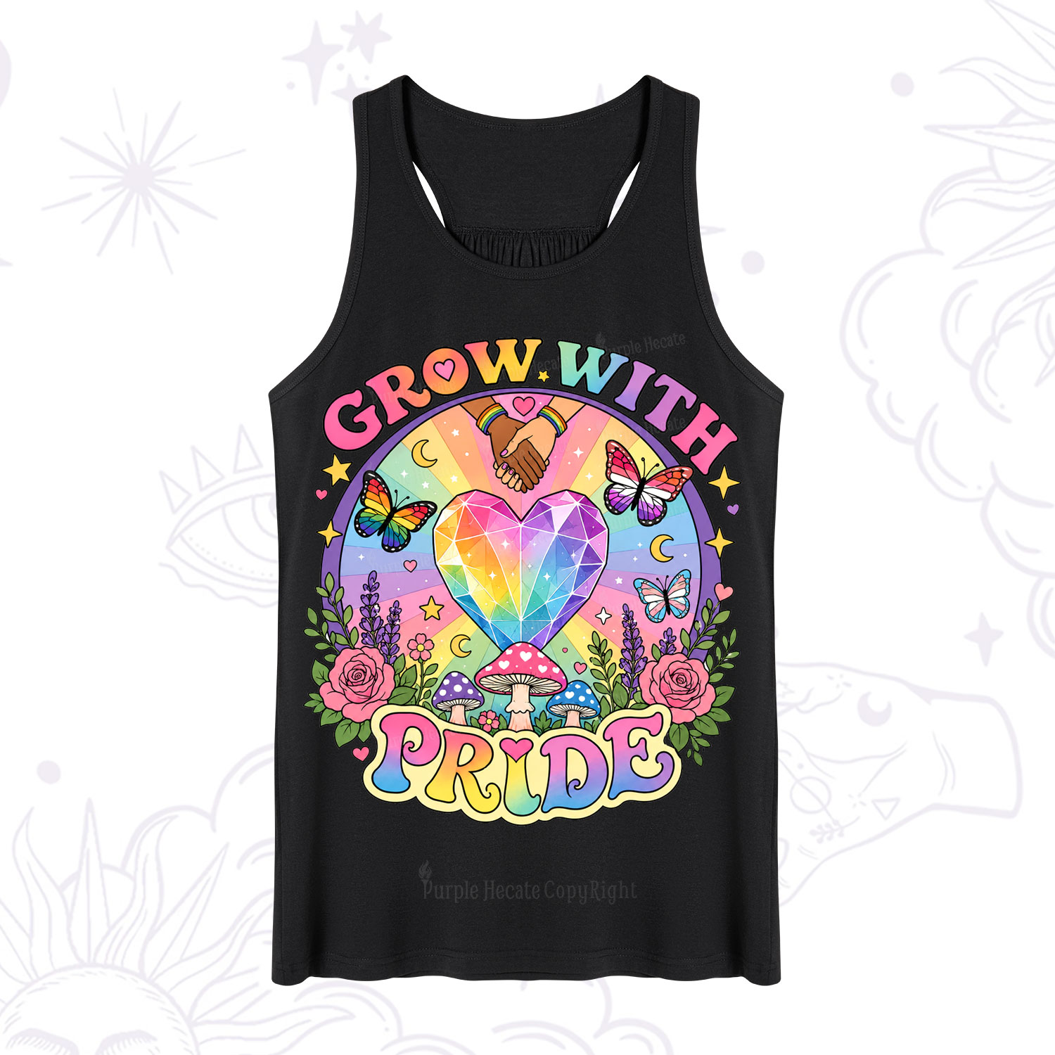 Purplehecate Grow With Pride Rainbow Heart Tank