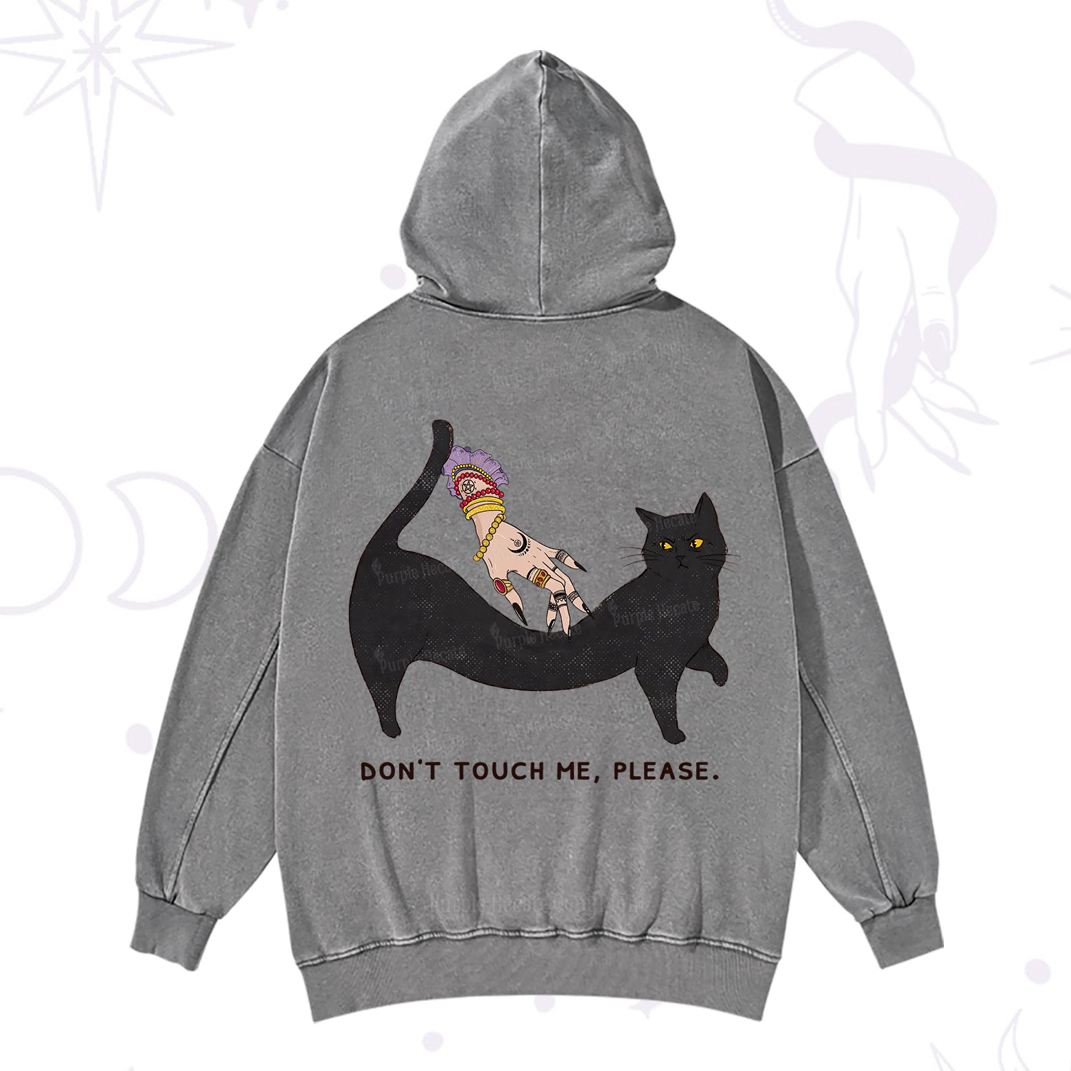 Purplehecate Don't Touch Me Washed Hoodie
