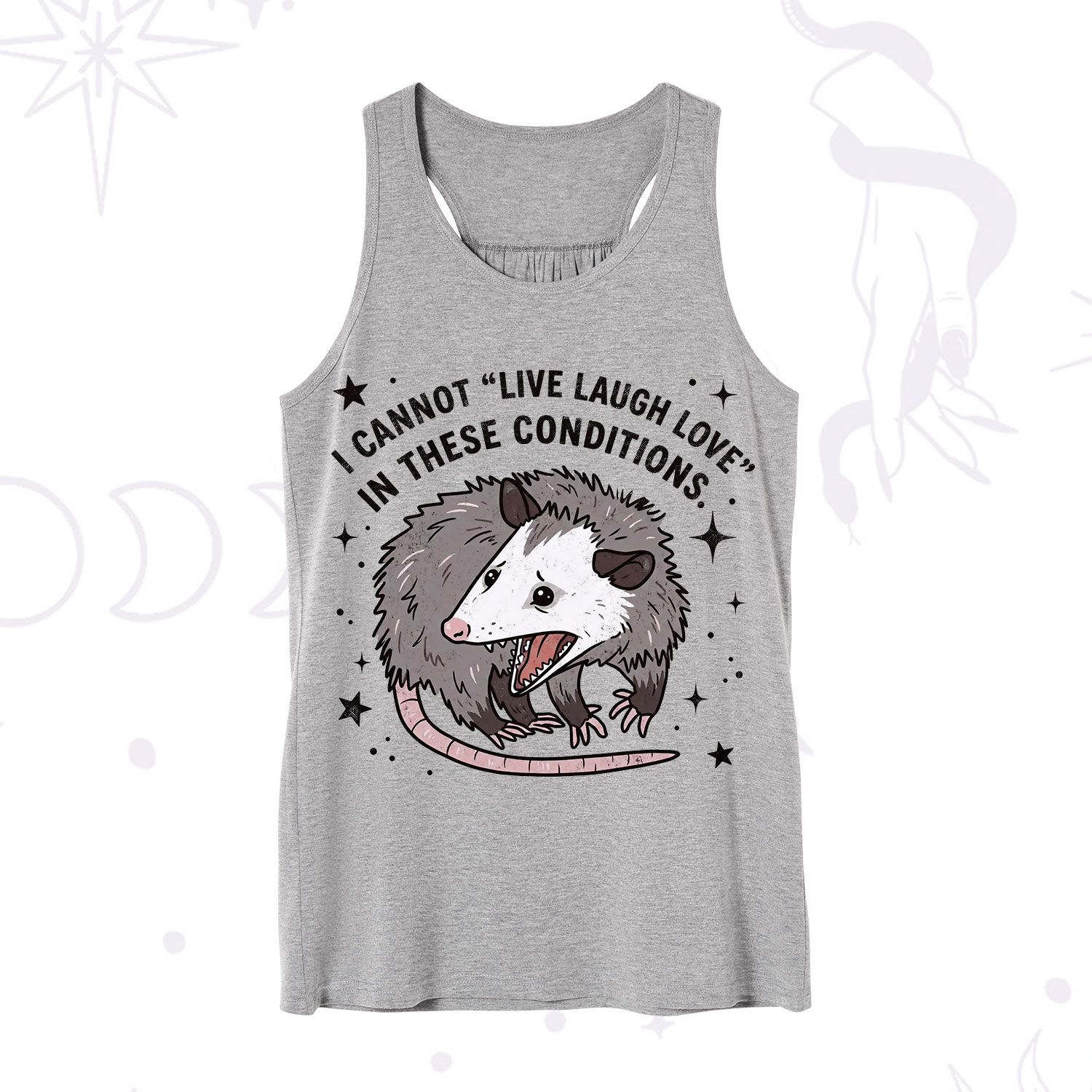 Purplehecate I Cannot Live Laugh Love Possum Tank