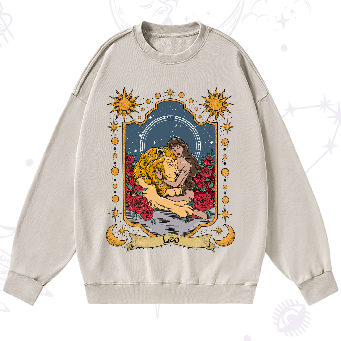 Purplehecate Leo Zodiac Washed Sweatshirt