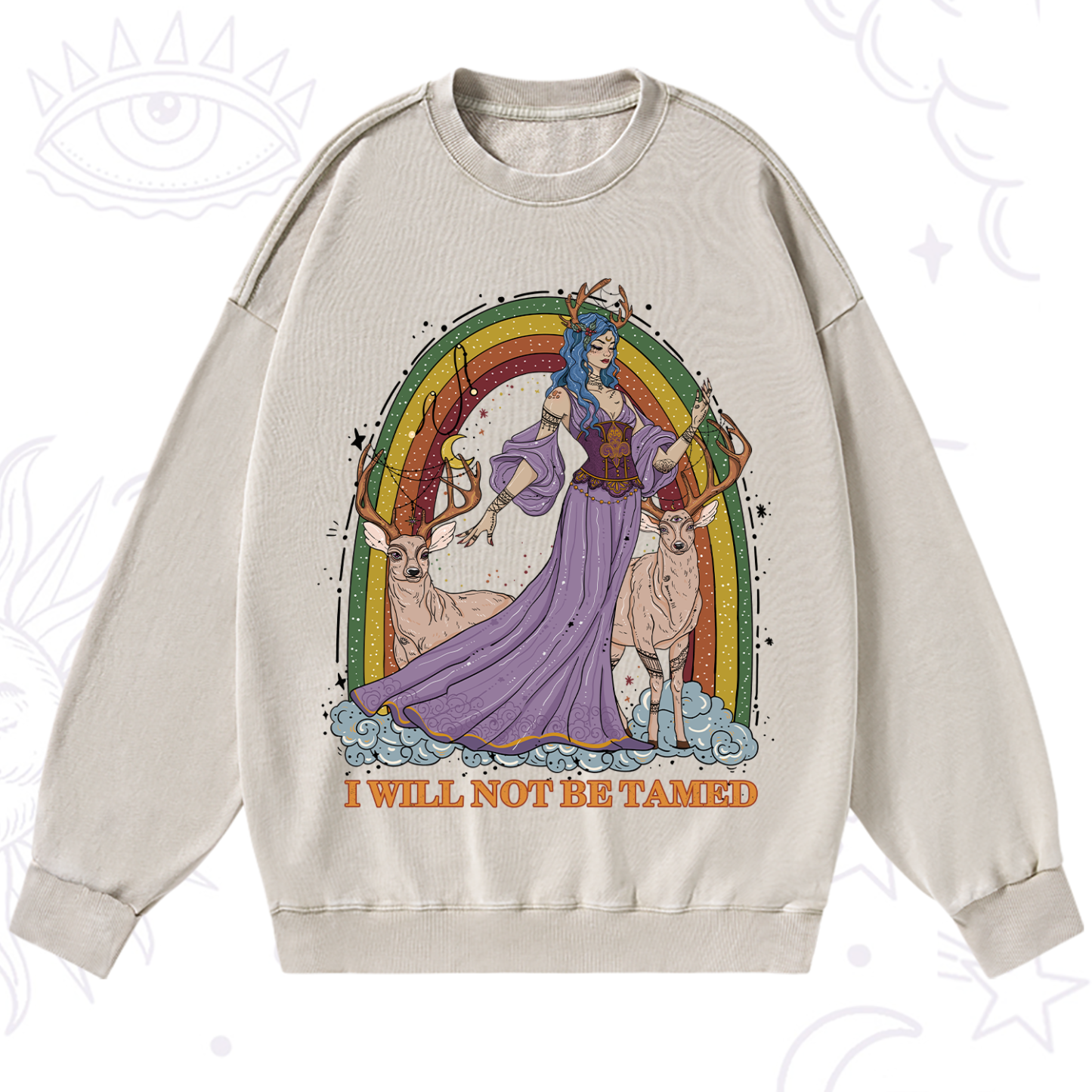 Purplehecate I Will No Be Tamed Washed Sweatshirt