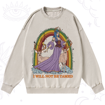 Purplehecate I Will No Be Tamed Washed Sweatshirt