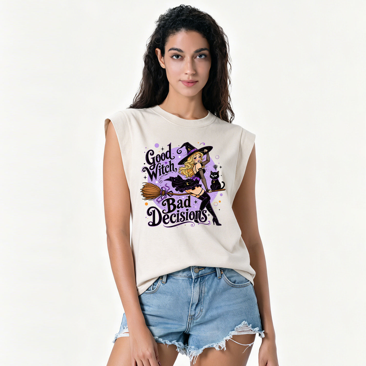 Purplehecate Good Witch Bad Decisions Vintage Washed Tank