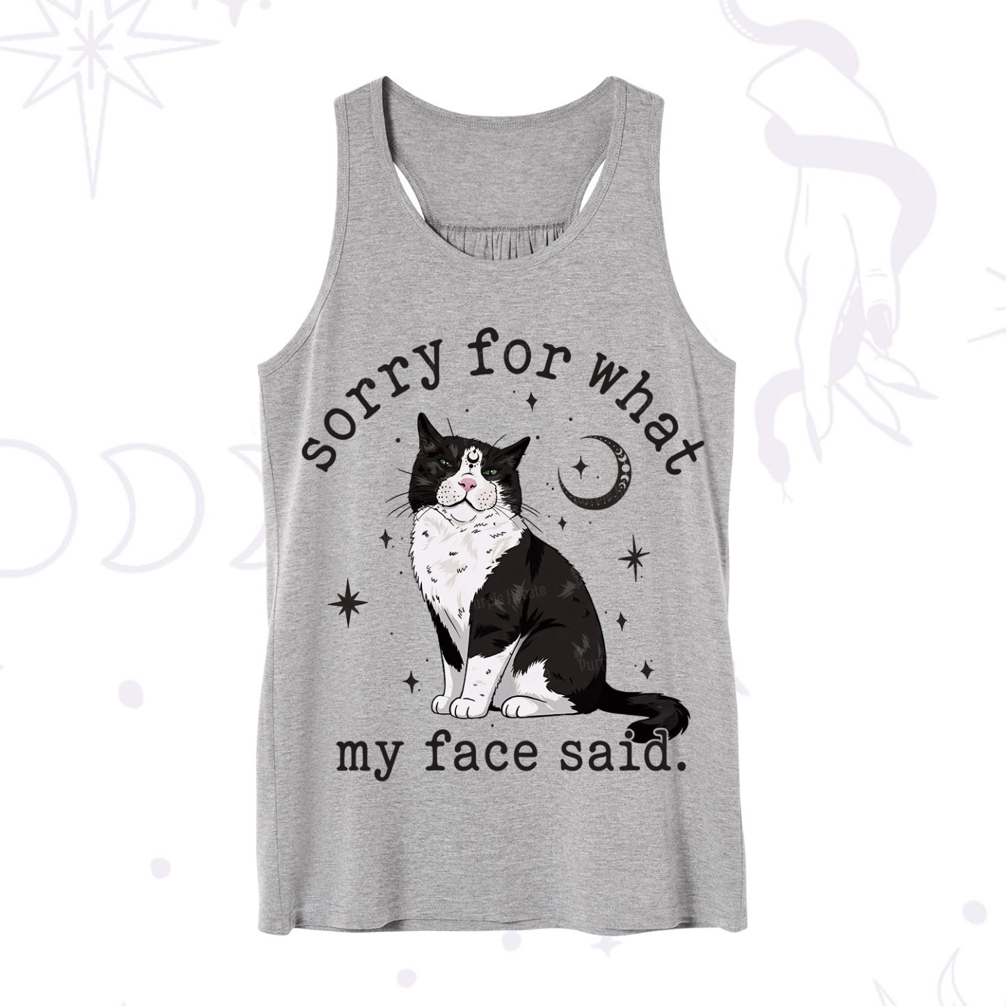Purplehecate Sorry For What My Face Said Cat Tank