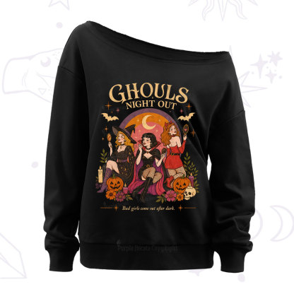 Purplehecate Ghouls Night Out Off The Shoulder Sweatshirt