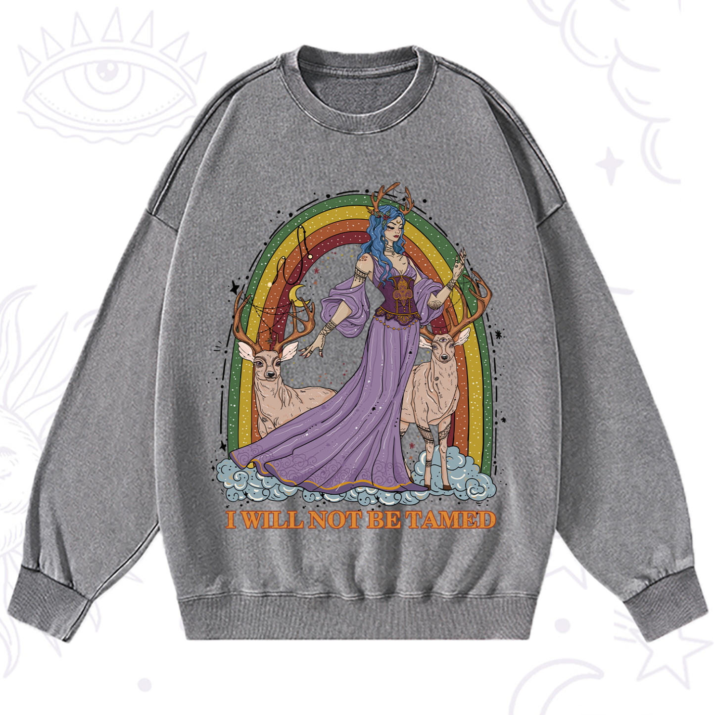 Purplehecate I Will No Be Tamed Washed Sweatshirt