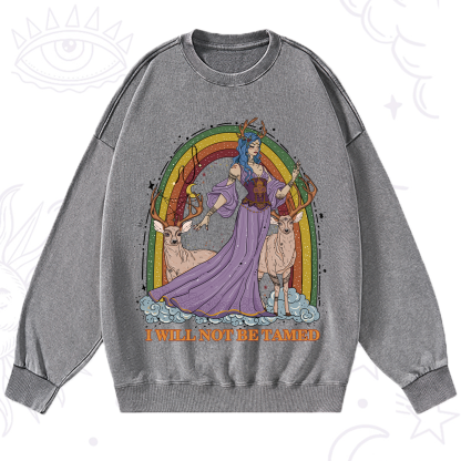 Purplehecate I Will No Be Tamed Washed Sweatshirt
