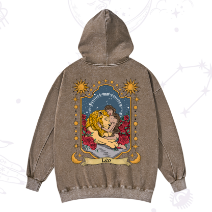Purplehecate Leo Zodiac Washed Hoodie