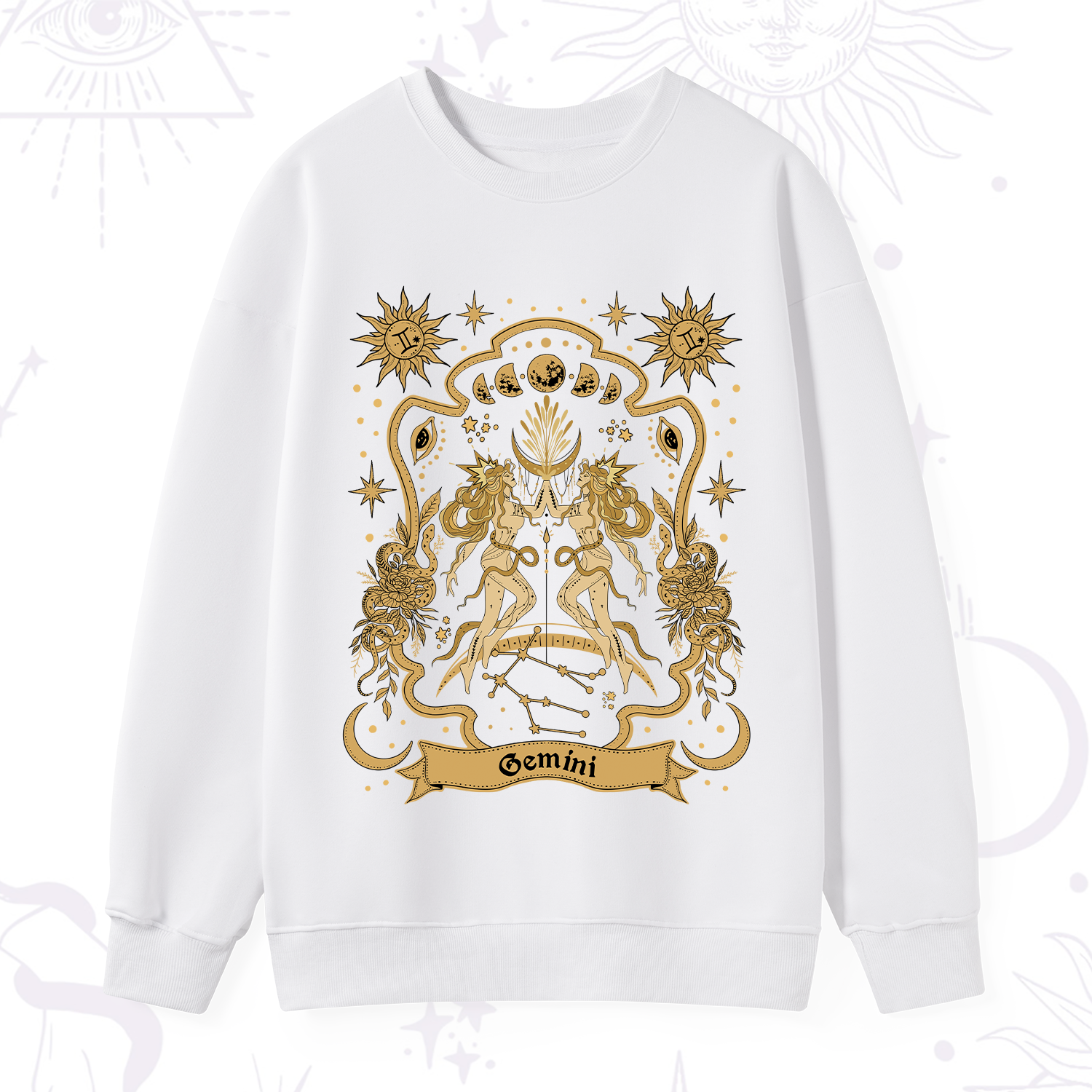 Purplehecate Gemini' Astral Mirage Zodiac Sweatshirt