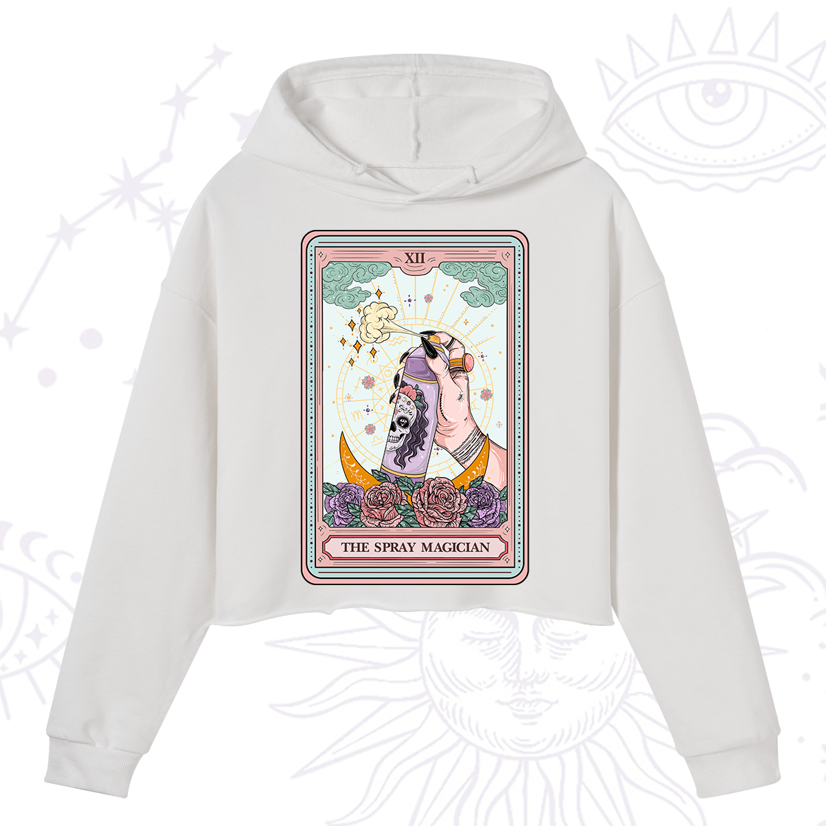 Purplehecate The Spray Magician Tarot Card Crop Hoodie