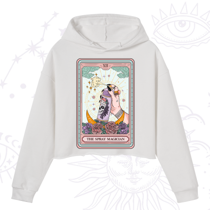 Purplehecate The Spray Magician Tarot Card Crop Hoodie