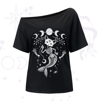 Purplehecate Purr-maid Tales One-Shoulder T-Shirt